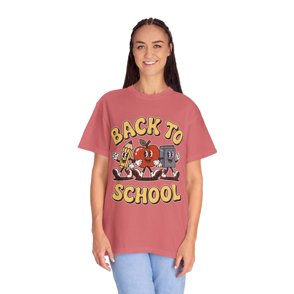 Back to School T-Shirt, Retro Apple Pencil and Book Graphic Tee, Teacher Shirt, First Day Classroom Outfit, Educator Gift, School Staff Top