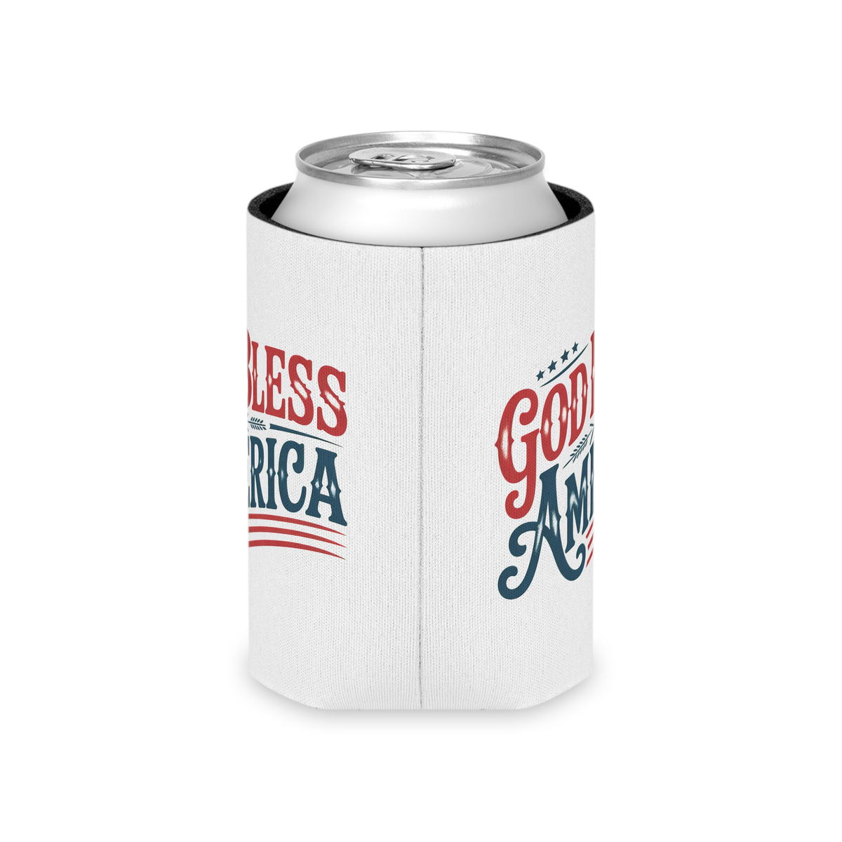 God Bless America Can Cooler, Patriotic Drink Holder, American Flag Beer Cozy, 4th of July Party Gift, USA Camping Accessory