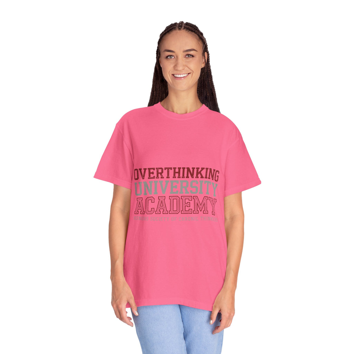 Overthinking University T-Shirt, Funny Anxiety Graphic Tee, Chronic Thinker Gift, College Student Shirt, Sarcastic College Campus Outfit