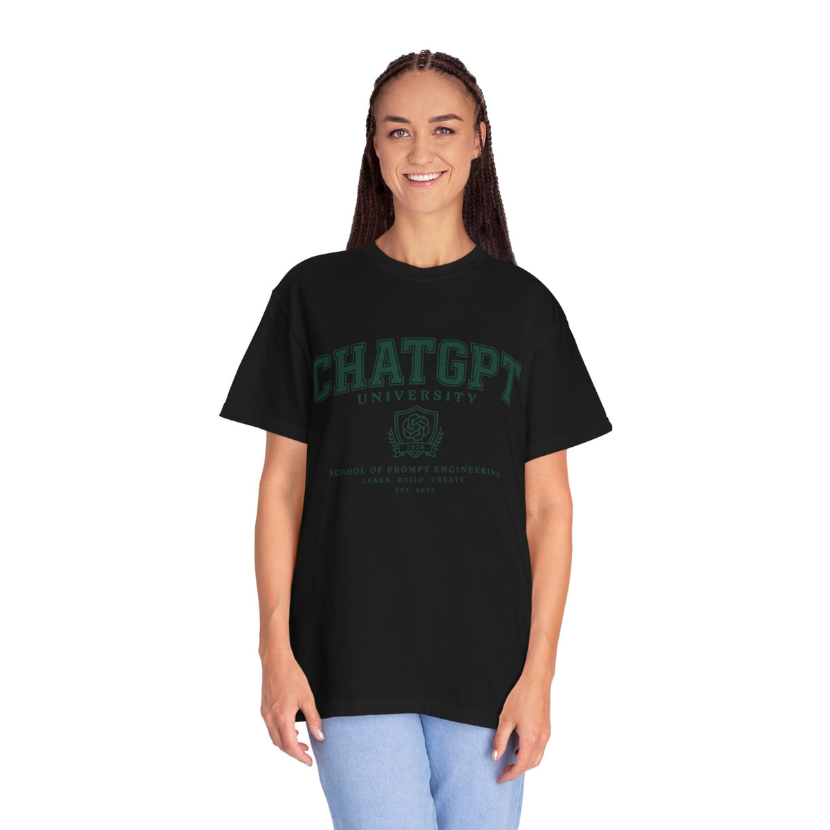ChatGPT University T-Shirt, Prompt Engineering Graphic Tee, AI Student Gift, Funny Tech Shirt, Coder Graduation Campus Outfit 2026