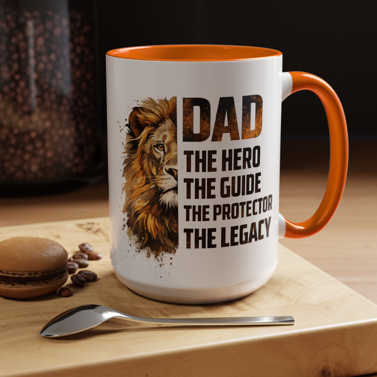 Dad Appreciation Coffee Mug, Dad The Hero The Guide The Protector Mug, Lion Dad Gift, Father's Day Coffee Cup, Gift for Dad