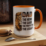 Dad Appreciation Coffee Mug, Dad The Hero The Guide The Protector Mug, Lion Dad Gift, Father's Day Coffee Cup, Gift for Dad