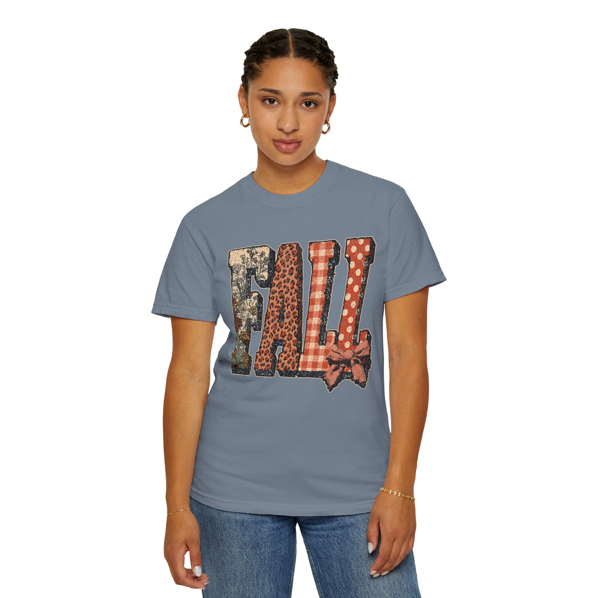 Patchwork Fall Shirt, Floral Leopard Plaid Autumn Graphic Tee, Coquette Bow Seasonal Gift for Women, Cozy Thanksgiving Outfit for Her