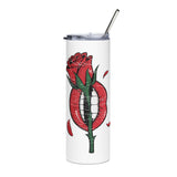 Bitten Lip Skinny Tumbler, Rose Mouth Design, Gothic Romance Drink Cup, Dark Aesthetic Gift, Alternative Style Drinkware
