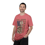 US Army Veteran Shirt, American Flag Camo T-Shirt, Military Dog Tag Tee, Patriotic Gift for Soldier, Retirement or Veterans Day Top
