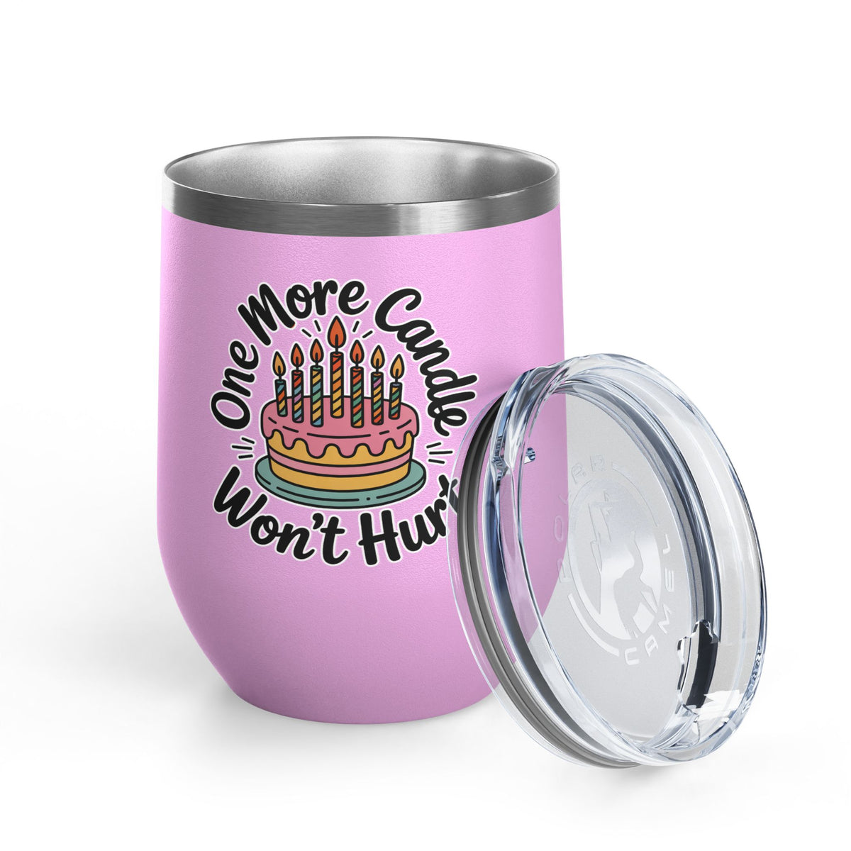 Funny Birthday Wine Tumbler, One More Candle Won't Hurt Cake Design, Getting Older Gift for a Best Friend or Coworker Who Loves a Laugh