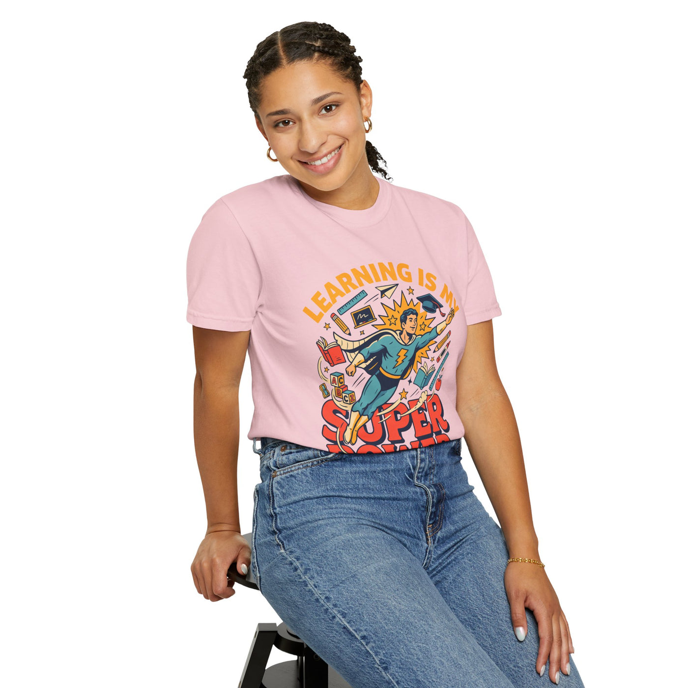 Teacher Superhero Comfort Colors Shirt, Learning Is My Super Power Tee, Teacher Appreciation Gift, Back To School Educator Shirt