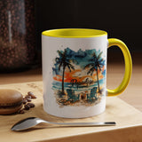 Tropical Beach Paradise Coffee Mug, Coastal Vacation Mug, Paradise Found Beach Lover Gift, Ocean Sunset Coffee Cup, Island Life Mug