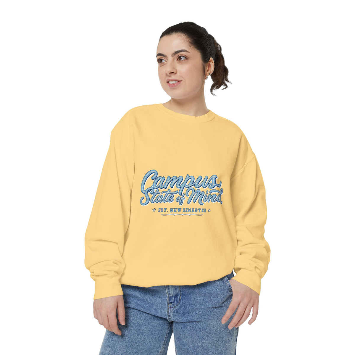 Campus State of Mind Sweatshirt, New Semester College Crewneck, University Student Gift, Back to School Pullover, Campus Outfit, Dorm Life