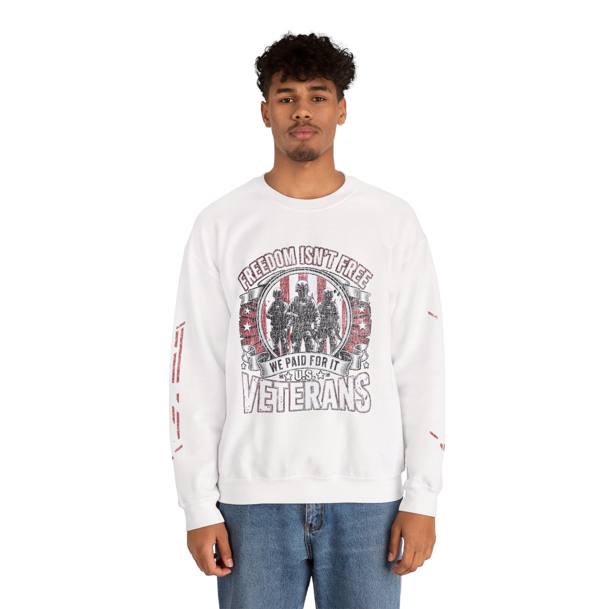 Freedom Isn't Free Veterans Sweatshirt, Military Service Crewneck, American Flag Veteran Pullover, Veteran Gift, Memorial Day Outfit