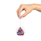 Personalized Patriotic Christmas Ornament, Custom Family Name, USA 1776 to 2026 Anniversary Keepsake, Red White Blue Holiday Decor