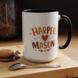 Personalized Couple Name Mug, Custom Names Coffee Mug, Matching Couple Gift, Anniversary Present for Husband and Wife, Romantic Mug