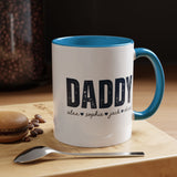 Personalized Daddy Coffee Mug with Kids Names, Custom Dad Mug Gift from Children, Father's Day Coffee Cup, Birthday Gift for Daddy