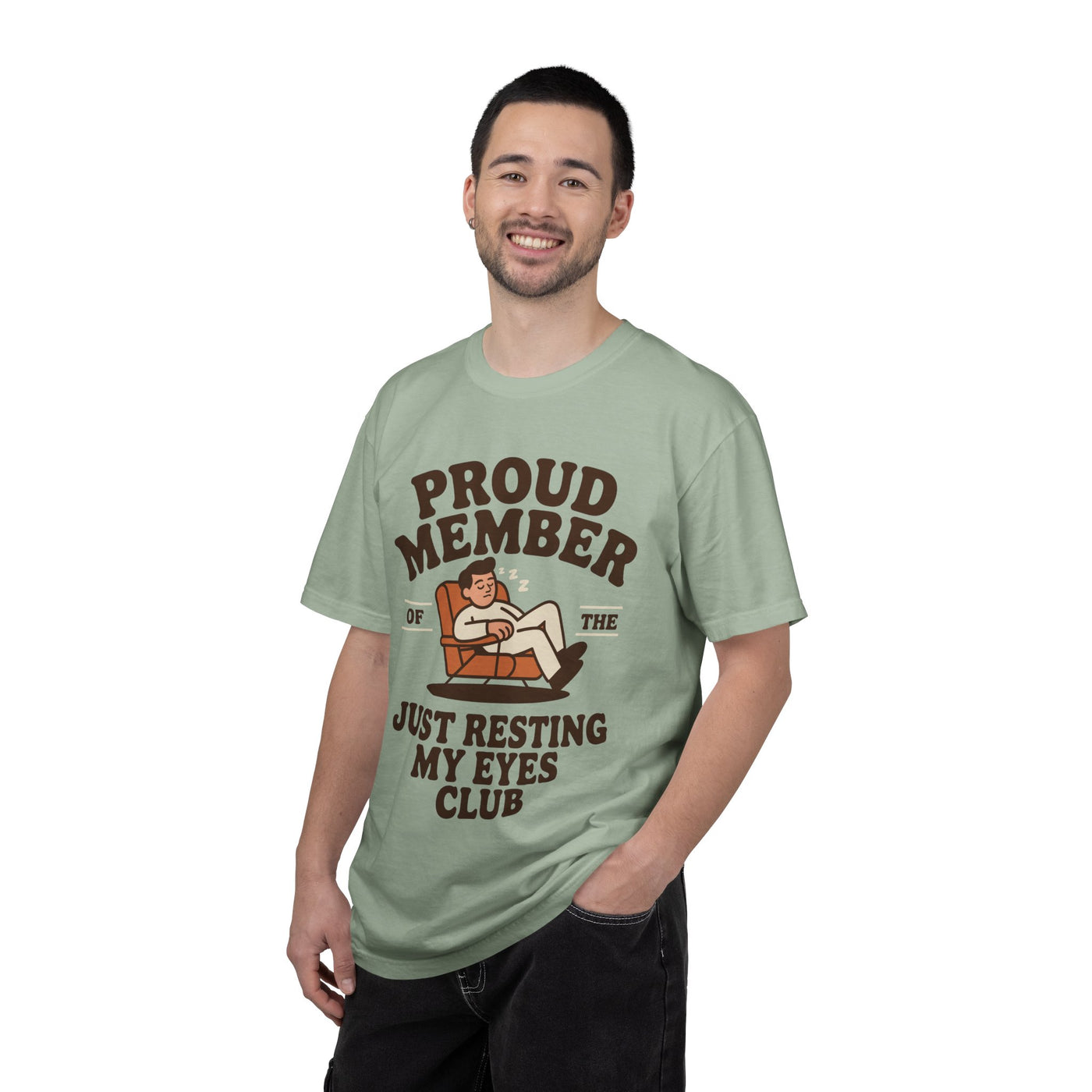 Funny Nap Lover Comfort Colors Shirt, Just Resting My Eyes Club Tee, Tired Adult Humor Shirt, Relaxation Graphic Tee Gif