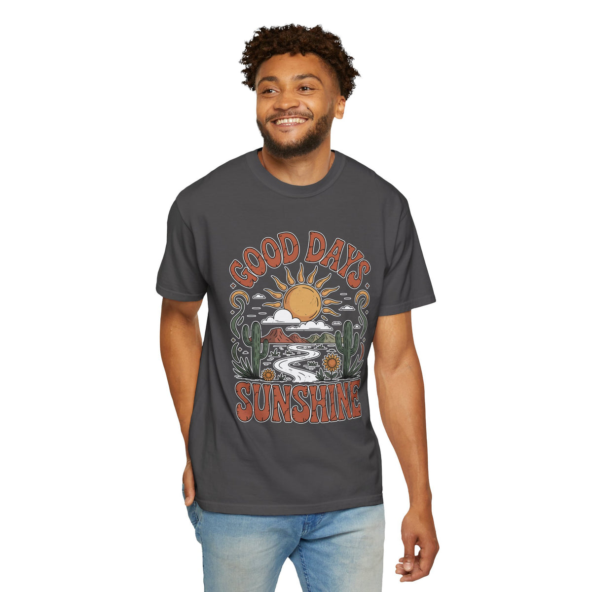 Positive Sunshine Comfort Colors Shirt, Good Days Sunshine Graphic Tee, Retro Desert Nature Shirt, Boho Summer Aesthetic Tee