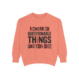 Funny Dog Lover Sweatshirt, I Would Do Questionable Things For This Dog Crewneck, Dog Dad Gift, Pet Lover Sweatshirt