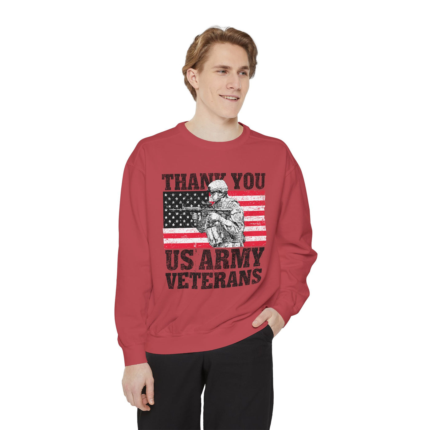 Thank You US Army Veterans Sweatshirt, Patriotic Soldier Crewneck, Military Appreciation Gift, American Flag Pullover for Veterans Day