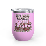 Hot Mess Express Wine Tumbler, Floral Drinkware, Funny Gift for Busy Moms, Besties, Coworkers and Chaos Coordinators