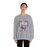 250 Live Free or Die Sweatshirt, Patriotic Skull Crewneck, American Flag Pullover, USA 250th Anniversary Gift, Fourth of July Top