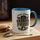 Army Strong Grandpa Mug, Grandpa Proud Military Coffee Cup, Veteran Grandfather Gift, Service Legacy Present for Birthday or Father's Day