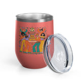 Retro Disco Birthday Wine Tumbler, 70s Roller Skating Party Design, Groovy Drinkware Gift for a Skater Friend Who Loves Vintage Aesthetics