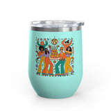 Retro Disco Birthday Wine Tumbler, 70s Roller Skating Party Design, Groovy Drinkware Gift for a Skater Friend Who Loves Vintage Aesthetics