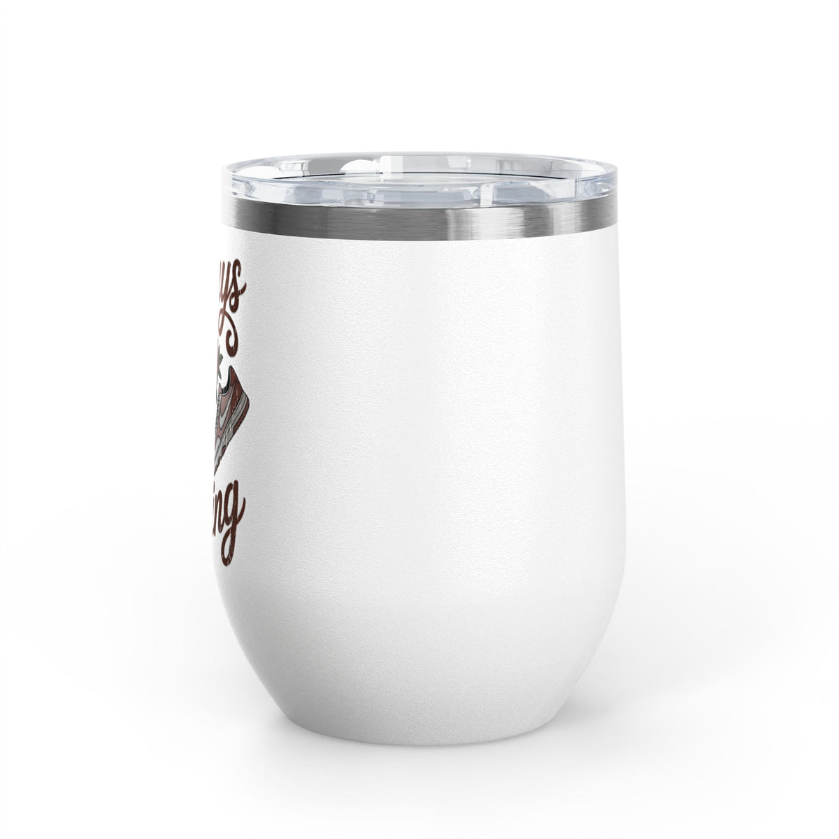 Always Moving Wine Tumbler, Sneaker and Floral Design, Fitness Lover Gift, Motivational Drinkware for Women, Workout Gift