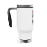 Personalized Mama Stainless Steel Travel Mug, Floral Custom Name Coffee Cup, Botanical Drink Tumbler, Mothers Day Gift for Mom