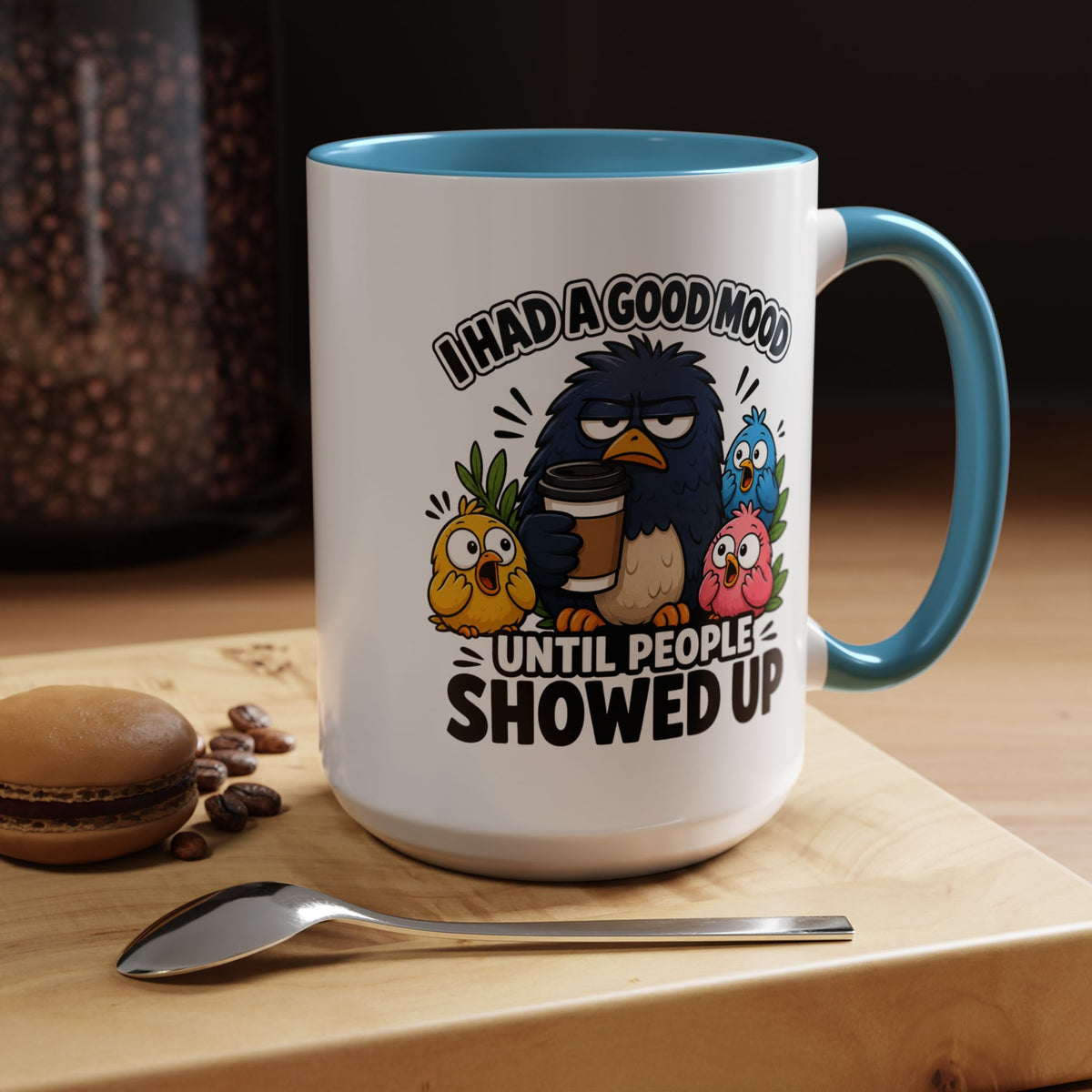 Funny Introvert Bird Coffee Mug, Grumpy Bird Coffee Mug, I Had a Good Mood Until People Showed Up Mug, Coworker Gift, Office Humor Mug
