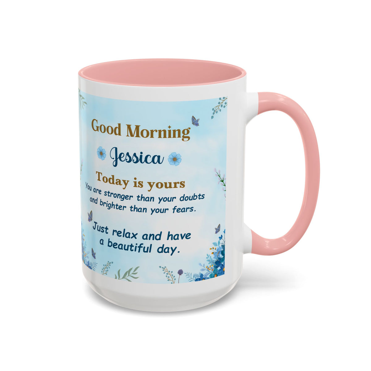 Personalized Good Morning Mug, Custom Name Coffee Mug, Inspirational Morning Cup, Positive Quote Mug, Encouragement Gift for Her