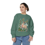 Woodland Deer Sweatshirt, Rustic Stag and Mountain Graphic, Gift for Wildlife Lovers and Hikers, Forest Inspired Cabin Weekend Clothing