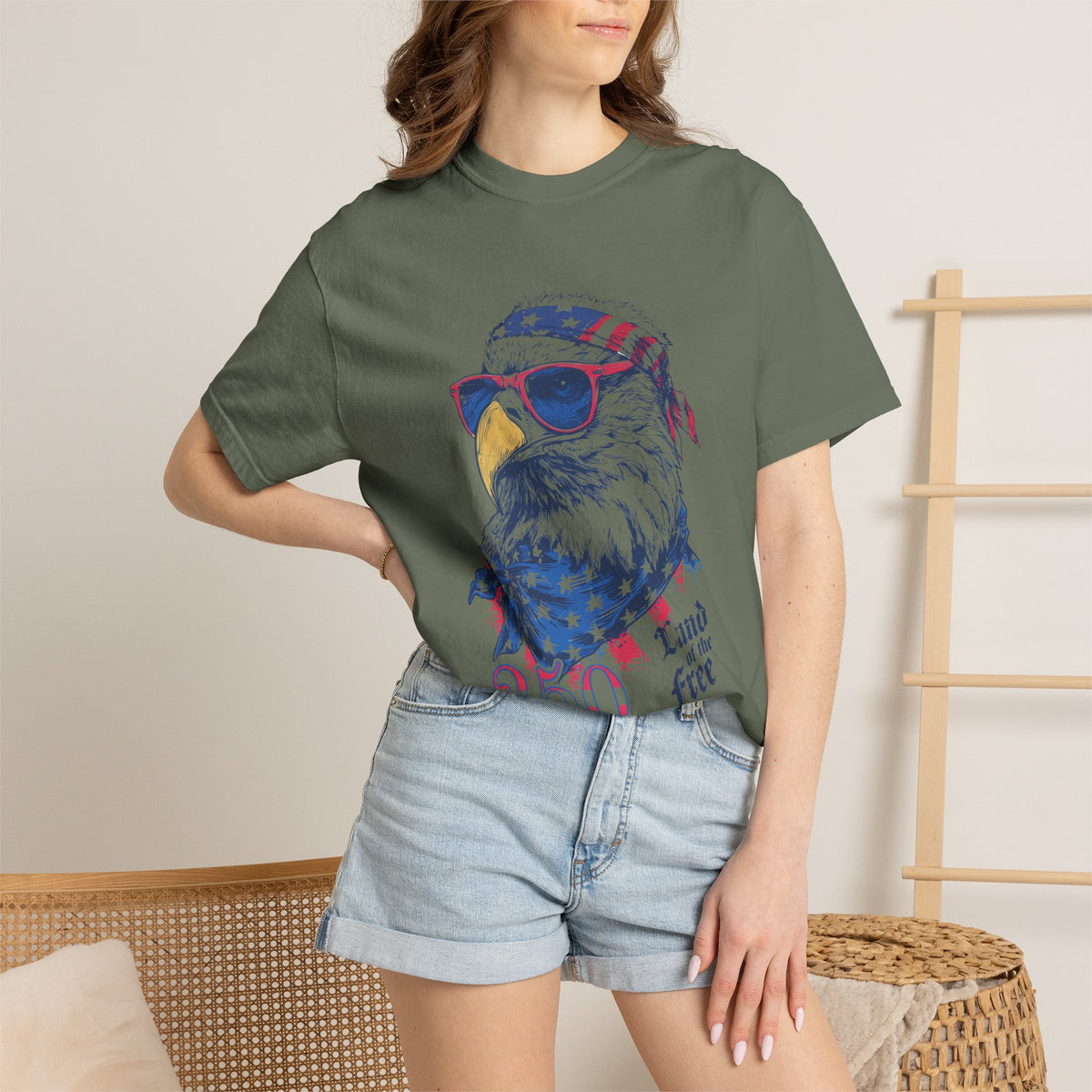 Patriotic Eagle Graphic T Shirt, Vintage America 250 Tee, Land of the Free Shirt, Fourth of July USA Graphic Tee for Men Women