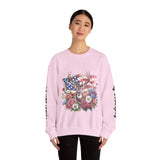 Personalized Hunting Family Sweatshirt, Custom Deer Patriotic Pullover, American Flag Floral Crewneck, Family Gift, Outdoorsman Shirt