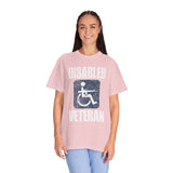Disabled Veteran Shirt, Distressed Wheelchair and Rifle Graphic, Military Service Pride, Veterans Day Gift and Everyday Casual Wear