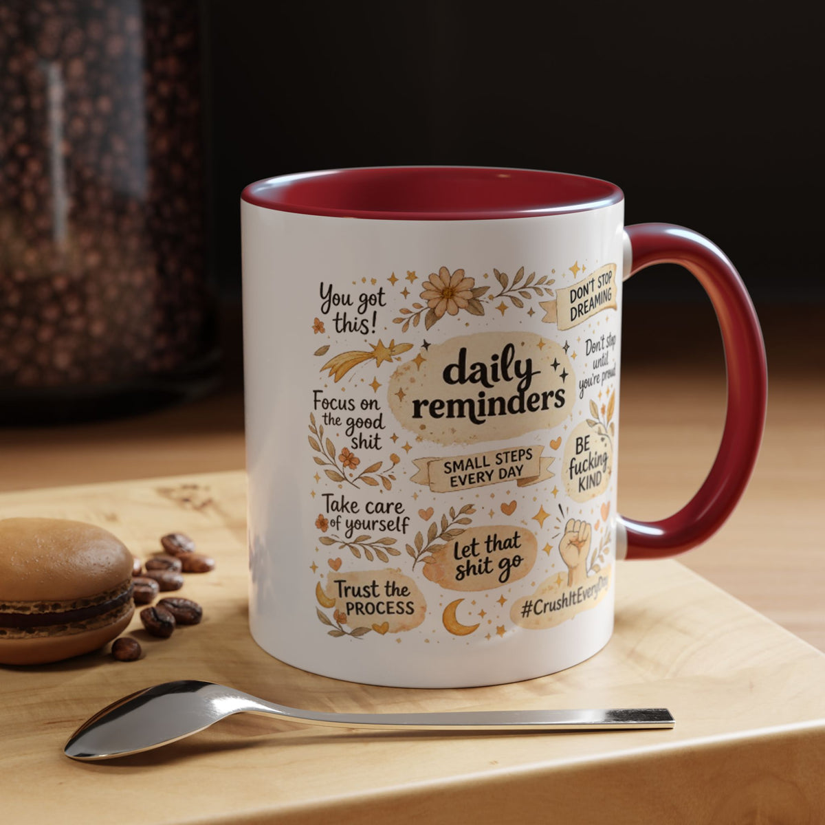 Daily Reminder Motivational Mug, Positive Affirmation Coffee Mug, Self Care Gift for Women, Inspirational Mental Health Mug