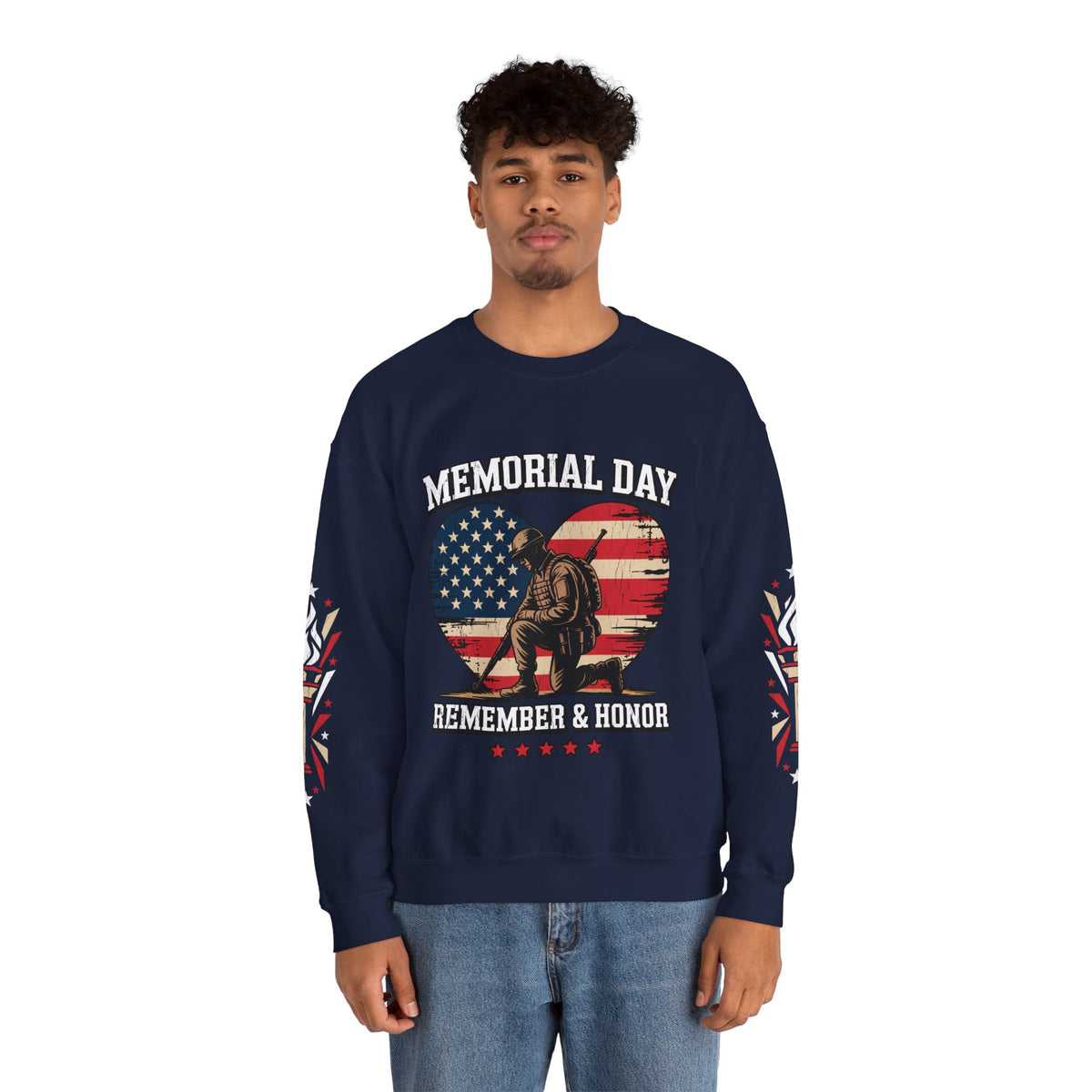 Memorial Day Sweatshirt, Patriotic Military Pullover, Remember and Honor American Flag Crewneck, Veteran Gift, Memorial Day Shirt