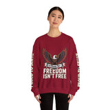 Veterans Day Sweatshirt, Freedom Isn't Free Eagle Pullover, Patriotic Military Top, Veteran Gift, American Pride, USA Clothing