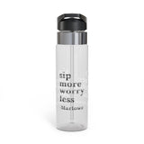 Personalized Motivational Water Bottle, Sip More Worry Less Bottle, Custom Name Gift, Reusable Drink Bottle, Wellness Gift, Hydration Bottle