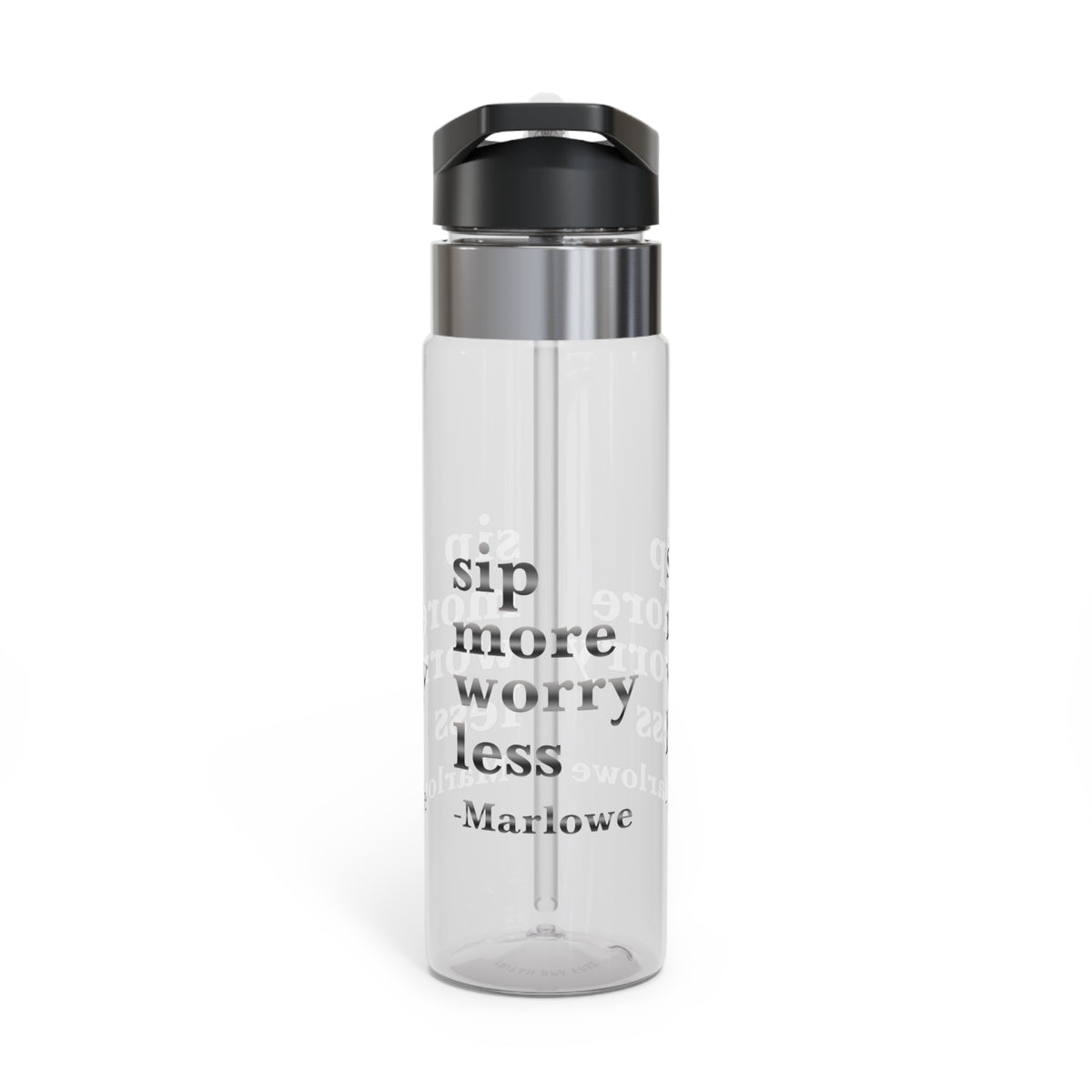 Personalized Motivational Water Bottle, Sip More Worry Less Bottle, Custom Name Gift, Reusable Drink Bottle, Wellness Gift, Hydration Bottle