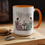 Funny Coffee Lovers Mug, Running on Caffeine and Pure Sarcasm Mug, Vintage Tea Party Coffee Cup, Best Friend Coffee Gift