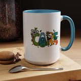 Earth Care Animal Mug, Eco Awareness Coffee Cup, Cute Wildlife Conservation Gift for Nature Lover, Earth Day Gift for Teacher or Mom