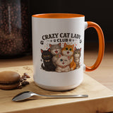Crazy Cat Lady Social Club Mug, Funny Cat Mom Coffee Mug, Cat Lover Gift for Women, Cute Kitten Coffee Cup, Pet Parent Present