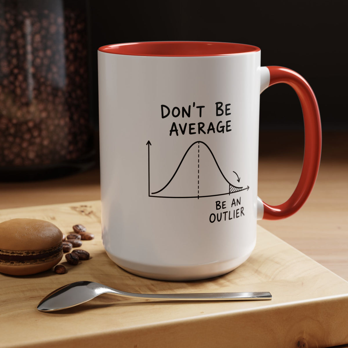 Be an Outlier Coffee Mug, Motivational Math Mug, Statistics Lover Gift, Data Analyst Mug, Inspirational Success Coffee Cup