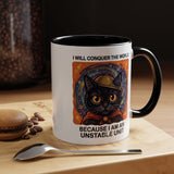 Funny Black Cat Coffee Mug, Unstable Unit Cat Mug, Sarcastic Cat Lover Gift, Introvert Humor Mug, Quirky Cat Mom Coffee Cup
