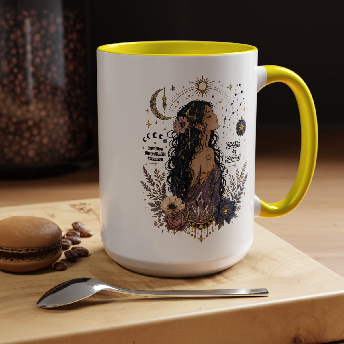 Intuitive Dreamer Astrology Coffee Mug, Mystic Woman Zodiac Mug, Written in Stardust Cup, Celestial Goddess Gift, Spiritual Coffee Mug