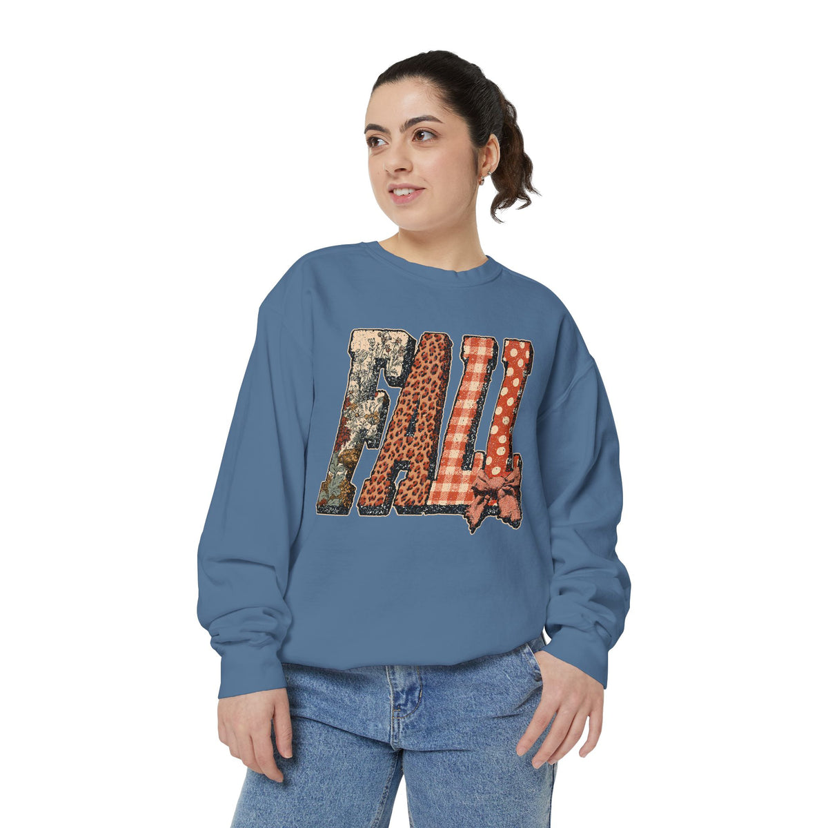 Patchwork Fall Sweatshirt, Floral Leopard Plaid Autumn Pullover, Coquette Bow Seasonal Gift for Women, Cozy Thanksgiving Outfit for Her