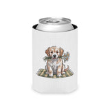 Golden Puppy Can Cooler, Cute Dog and Daisy Drink Sleeve, Gift for Dog Moms, Puppy Lovers, Pet Parents and Animal Lovers
