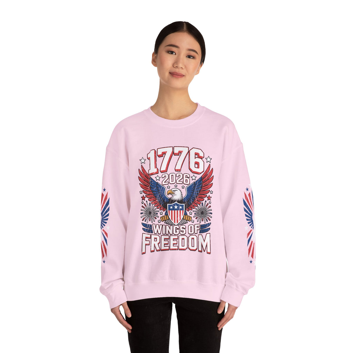 1776 Wings of Freedom Sweatshirt, Patriotic Eagle Pullover, American Flag Crewneck, USA 250th Anniversary Gift, Fourth of July Top
