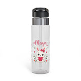 Personalized Bunny Kids Water Bottle, Cute Rabbit Girl Gift, Valentine Animal Bottle, Baby Birthday Gift, Pink School Bottle for Girls