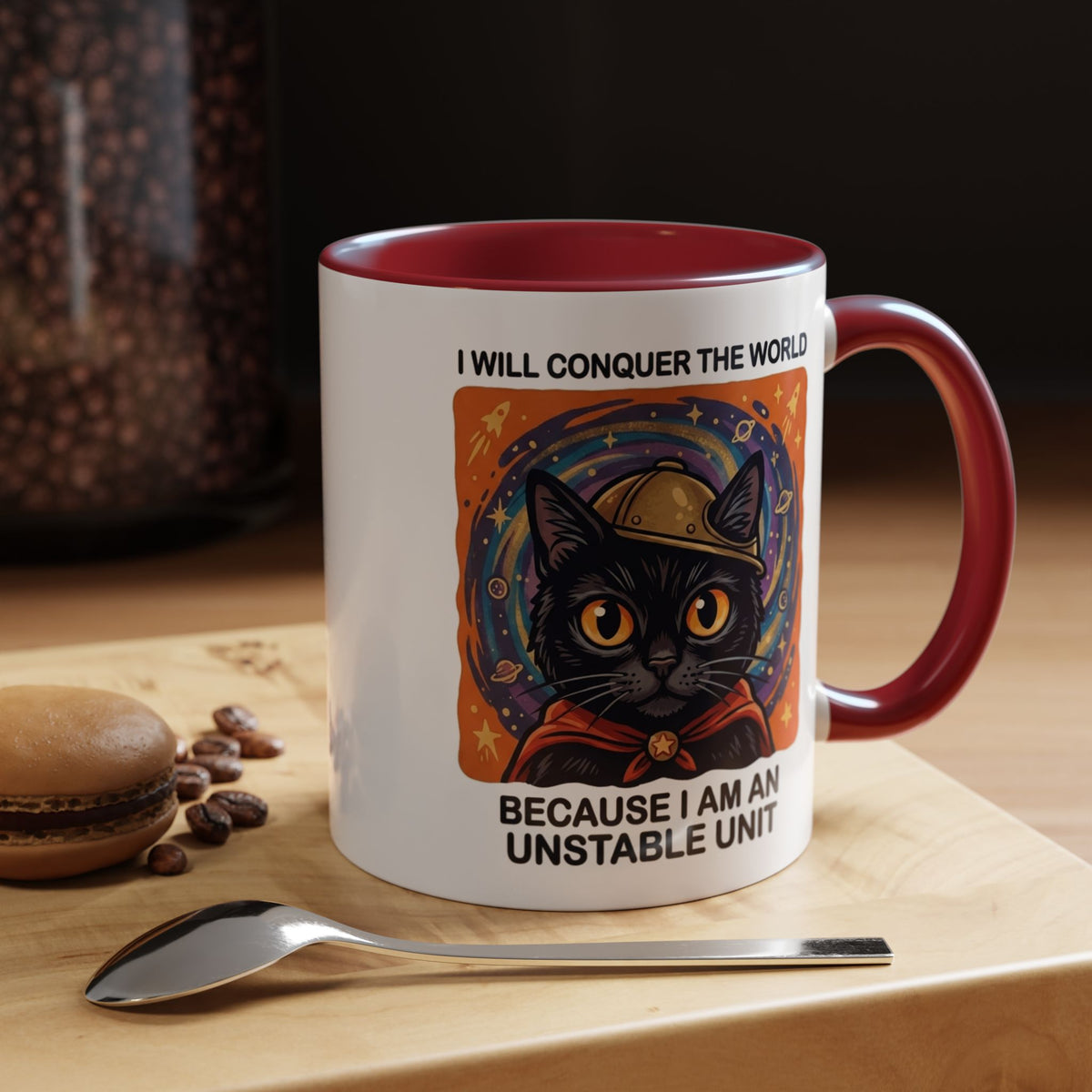 Funny Black Cat Coffee Mug, Unstable Unit Cat Mug, Sarcastic Cat Lover Gift, Introvert Humor Mug, Quirky Cat Mom Coffee Cup